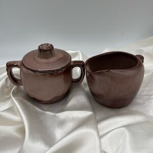 Frankoma Plainsman Brown 5A and 5B Creamer and Sugar.